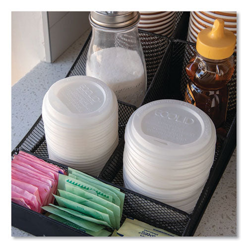 Image of Eco-Products® EP-ECOLID-W EcoLid Renewable/Compostable Hot Cup Lids, Fits 10 oz to 20 oz Hot Cups, Plastic, White, 50/Pack, 16 Packs/Carton