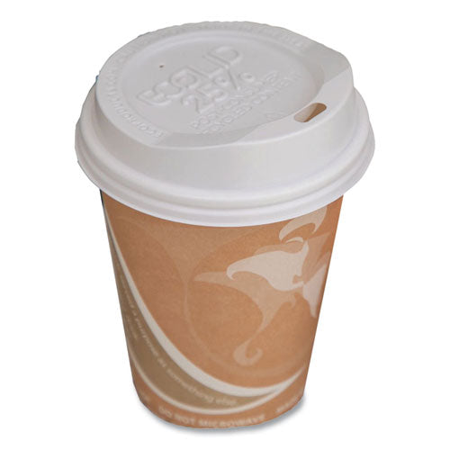 Image of Eco-Products® EP-HL8-WR EcoLid 25% Recycled Content Hot Cup Lid, Fits 8 oz Hot Cups, Plastic, White, 100/Pack, 10 Packs/Carton