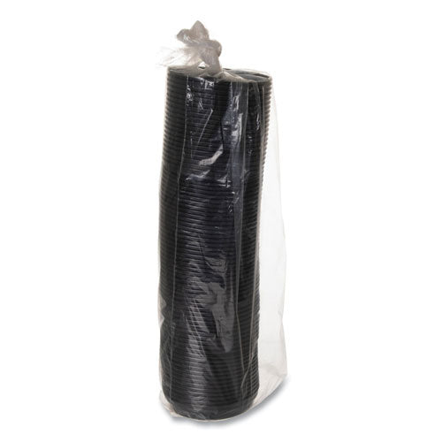 Image of Eco-Products® EP-HL16-BR EcoLid 25% Recycled Content Hot Cup Lid, Fits 10 oz to 20 oz Hot Cups, Plastic, Black, 100/Pack, 10 Packs/Carton