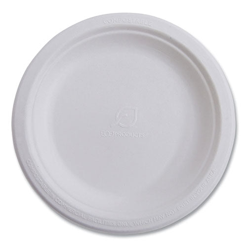 Image of Eco-Products® EP-P005NFA Vanguard Renewable And Compostable Sugarcane Plates, 10" Dia, White, 500/carton