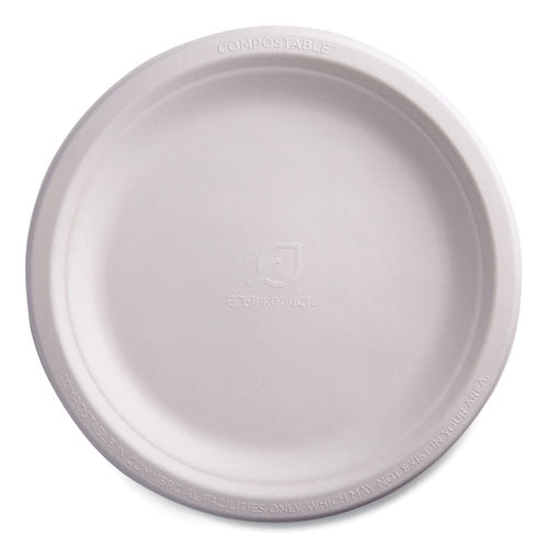 Image of Eco-Products® EP-P013NFA Vanguard Renewable And Compostable Sugarcane Plates, 9" Dia, White, 500/carton
