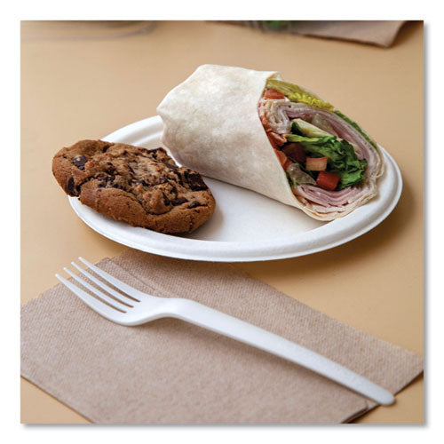 Image of Eco-Products® EP-P013NFA Vanguard Renewable And Compostable Sugarcane Plates, 9" Dia, White, 500/carton