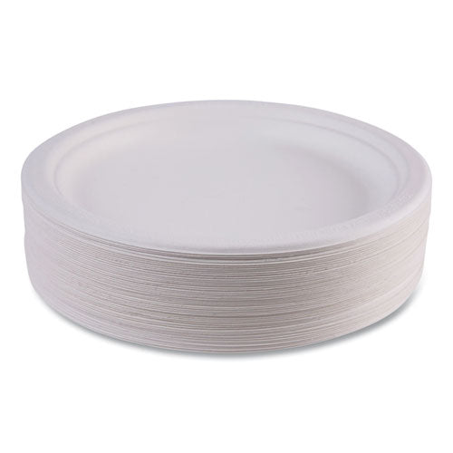 Image of Eco-Products® EP-P013NFA Vanguard Renewable And Compostable Sugarcane Plates, 9" Dia, White, 500/carton