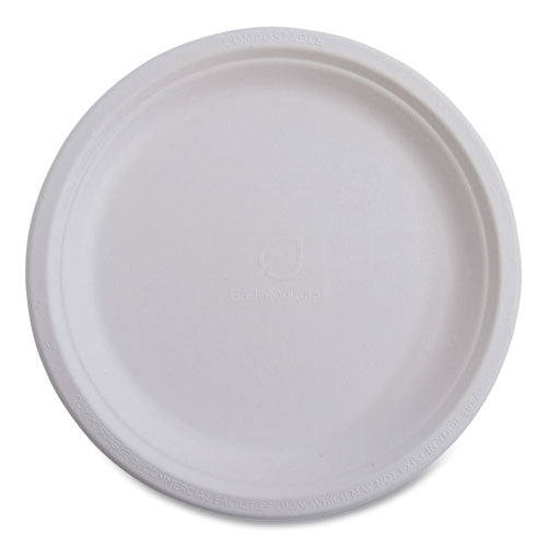 Image of Eco-Products® EP-P016NFA Vanguard Renewable And Compostable Sugarcane Plates, 6" Dia, White, 1,000/carton