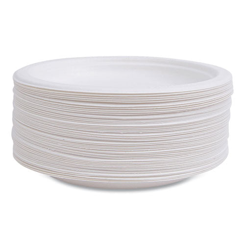 Image of Eco-Products® EP-P016NFA Vanguard Renewable And Compostable Sugarcane Plates, 6" Dia, White, 1,000/carton