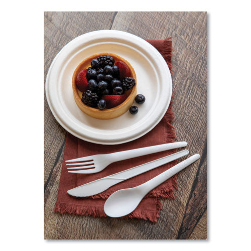 Image of Eco-Products® EP-P016NFA Vanguard Renewable And Compostable Sugarcane Plates, 6" Dia, White, 1,000/carton