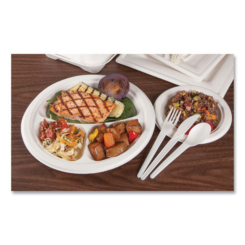 Image of Eco-Products® EP-P016NFA Vanguard Renewable And Compostable Sugarcane Plates, 6" Dia, White, 1,000/carton