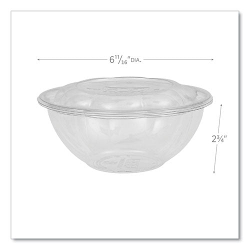Image of Eco-Products® EP-SB24 Renewable and Compostable Salad Bowls with Lids, 24 oz, Clear, Plastic, 50/Pack, 3 Packs/Carton