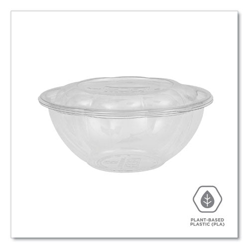 Image of Eco-Products® EP-SB24 Renewable and Compostable Salad Bowls with Lids, 24 oz, Clear, Plastic, 50/Pack, 3 Packs/Carton