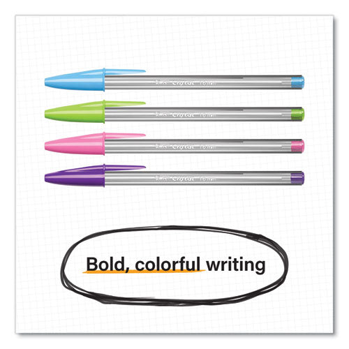 Image of BIC® MSBAPP241AST Cristal Xtra Bold Ballpoint Pen, Stick, Bold 1.6 mm, Randomly Assorted Ink and Barrel Colors, 24/Pack