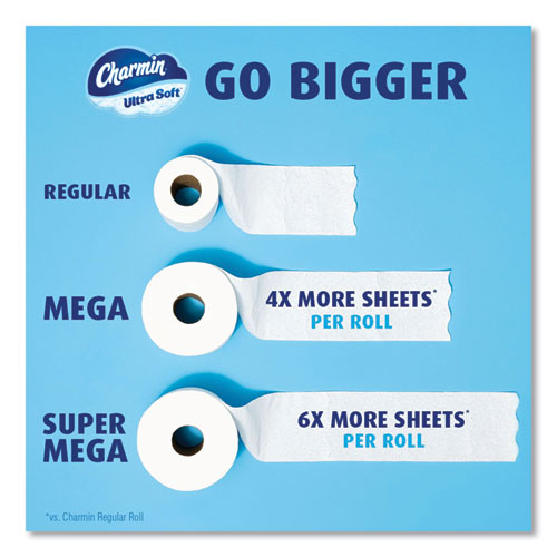 Image of Charmin® 80835936 Ultra Soft Bathroom Tissue, Septic Safe, 2-Ply, White, 208 Sheets/Roll, 4 Rolls/Pack
