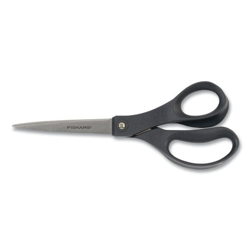 Image of Fiskars® 1067262 Everyday Scissors, 8" Long, 3.75" Cut Length, Straight Black Handle