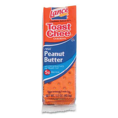 Image of Lance® OFXSN40653 Toast Cheese Crackers, Peanut Butter, 1.5 oz Packet, 24/Box