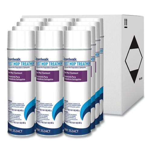 Image of BoardwalkÂ® Dust Mop Treatment, Pine Scent, 17 oz Aerosol Spray, 12/Carton