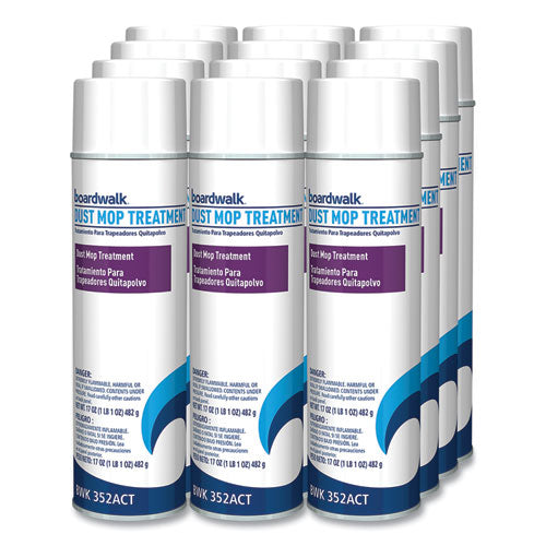 Image of BoardwalkÂ® Dust Mop Treatment, Pine Scent, 17 oz Aerosol Spray, 12/Carton
