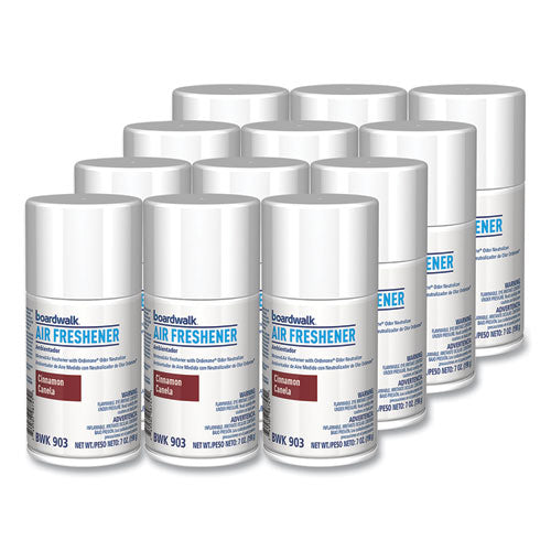 Image of Boardwalk® 1048767 Metered Air Freshener Refill, Cinnamon Sunset Scent, 7 oz Aerosol Spray, 12/Carton