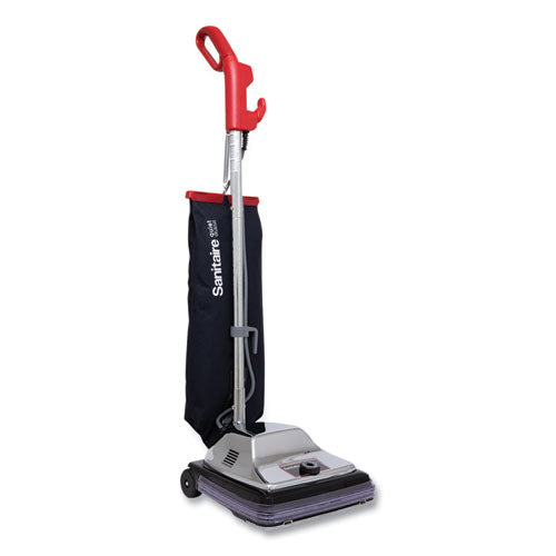 Image of Sanitaire® SC889D Tradition Quietclean Upright Vacuum Sc889a, 12" Cleaning Path, Gray/red/black