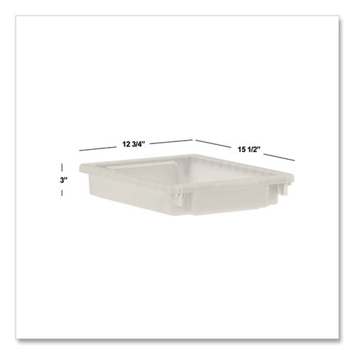 Image of HON® HFMBIN3 Flagship Storage Bins, 1 Section, 12.75" x 16" x 3", Translucent White