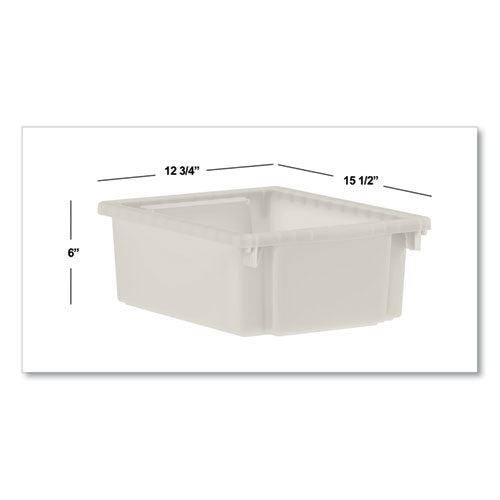 Image of HON® HFMBIN6 Flagship Storage Bins, 1 Section, 12.75" x 16" x 6", Translucent White