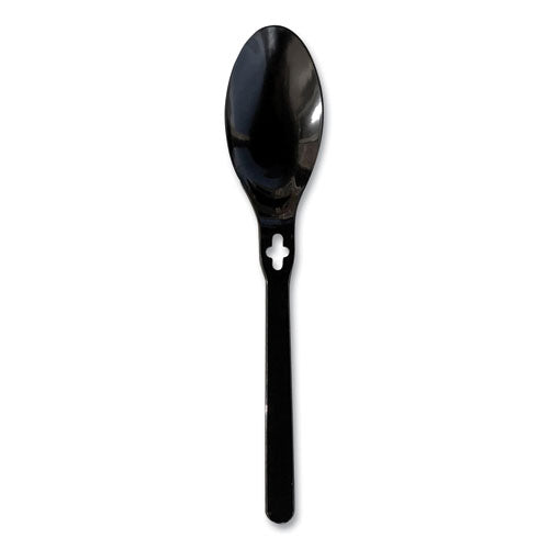 Image of WeGo 54101100 Spoon WeGo Polystyrene, Spoon, Plastic, Black, 1,000/Carton