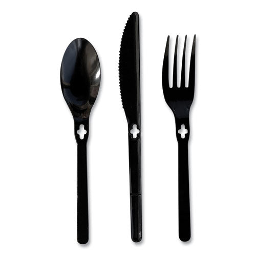 Image of WeGo 54101100 Spoon WeGo Polystyrene, Spoon, Plastic, Black, 1,000/Carton