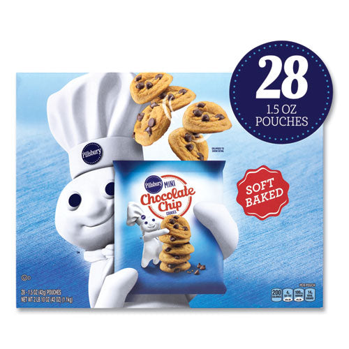 Image of Pillsbury 0001800011685 Soft Baked Mini Chocolate Chip Cookies, 1.5 oz Pouch, 28/Pack