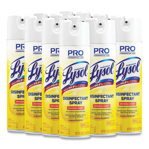 Image of Professional LYSOL® Brand 36241-04650 Disinfectant Spray, Original Scent, 19 Oz Aerosol Spray, 12/carton
