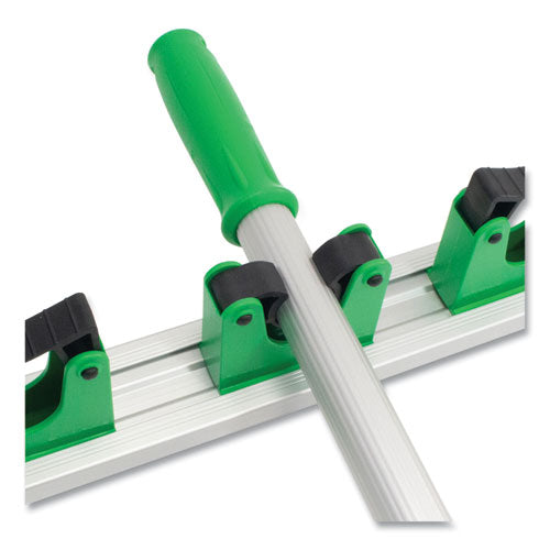 Image of Unger® HO350 Hang Up Cleaning Holder, 14 x 3.15 x 2.17, Silver/Green