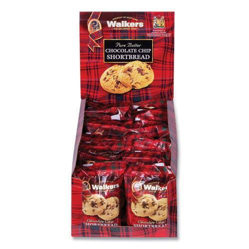 Image of Walkers OFXW1537D Shortbread Cookies, Chocolate Chip, 1.4 oz Pack, 2/Pack, 20 Packs/Box