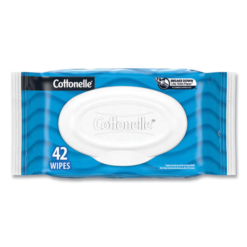 Image of Cottonelle® 44932 Fresh Care Flushable Cleansing Cloths, 1-Ply, 3.75 x 5.5, White, 42/Pack, 12 Packs/Carton