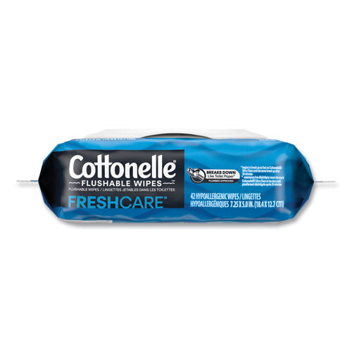 Image of Cottonelle® 44932 Fresh Care Flushable Cleansing Cloths, 1-Ply, 3.75 x 5.5, White, 42/Pack, 12 Packs/Carton