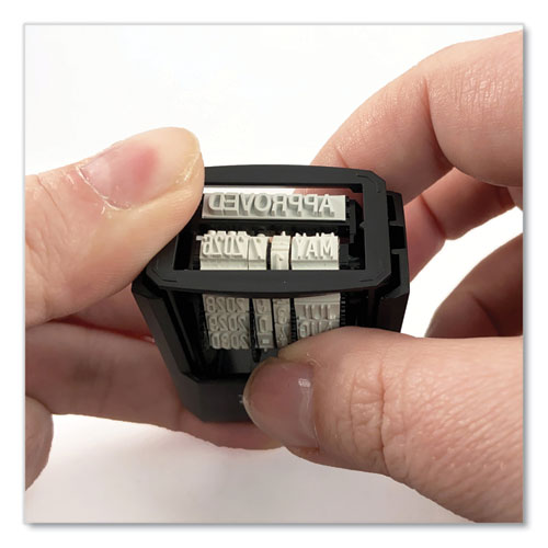 Image of Trodat® E4853L Printy Economy Micro 5-in-1 Date Stamp, Self-Inking, 1" x 0.75", Blue/Red