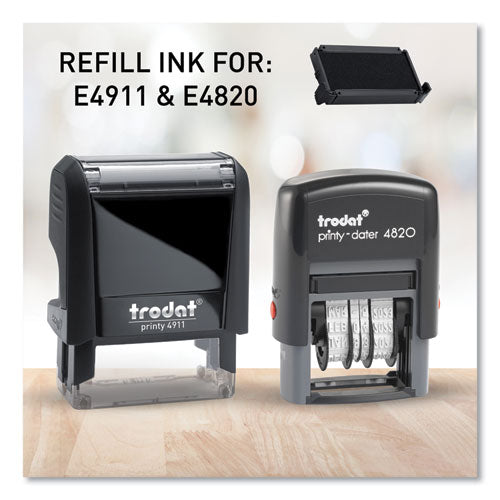 Image of Trodat® P4911BK T4911 Printy Replacement Pad for Trodat Self-Inking Stamps, 1.5" x 0.56", Black