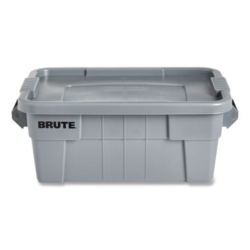 Image of Rubbermaid® Commercial FG9S3000GRAY Brute Tote With Lid, 14 Gal, 27.5" X 16.75" X 10.75", Gray