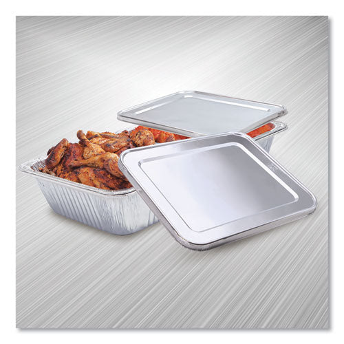 Image of HFA® 2049-30-100FC Steam Table Pan Lids, Full Curl Edge, Fits Half-Size Pan, 0.62" Deep, 11.16 x 12.75, 100/Carton