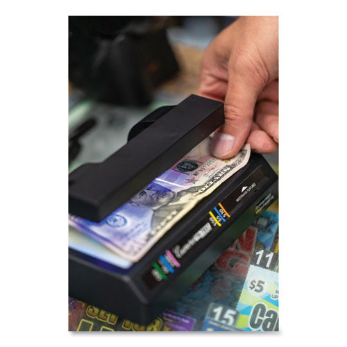 Image of Dri-Mark® 351TRI Tri Test Counterfeit Bill Detector for USD and Most International Currencies, 3 Detection Methods, 7" x 4" x 2.5", Black