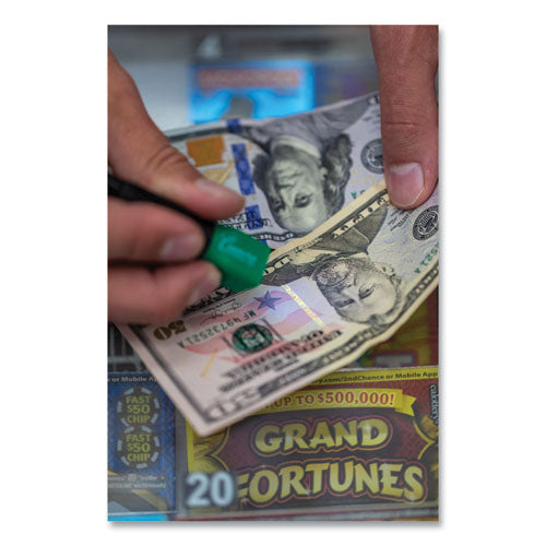 Image of Dri-Mark® 351UV6 Counterfeit Money Detection System for USD and Most International Currencies, 2 Detection Methods, 0.8 x 0.8 x 6, Black/Green