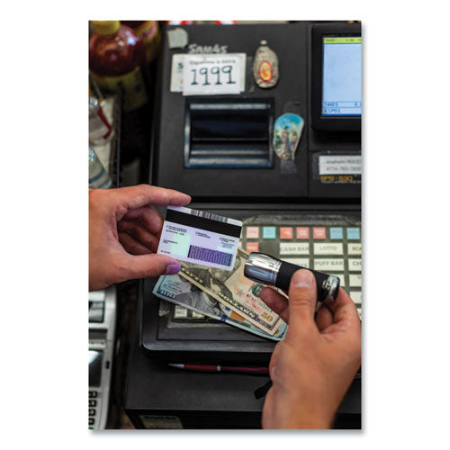 Image of Dri-Mark® UVPROPLUS-B UV Pro Ultraviolet Counterfeit Detector for USD and Most International Currencies, Black/Silver