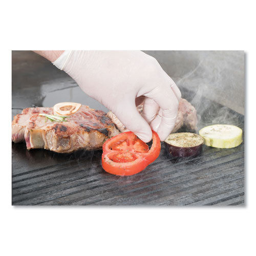 Image of SemperGuard® INDPS103 Latex Powdered Gloves, Medium, 4 mil Thick, 9.45" Long, Cream, 100/Box