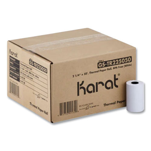 Image of Karat® GS-TR225050 Thermal Paper Rolls, 2.25" x 50 ft, White, 50/Carton