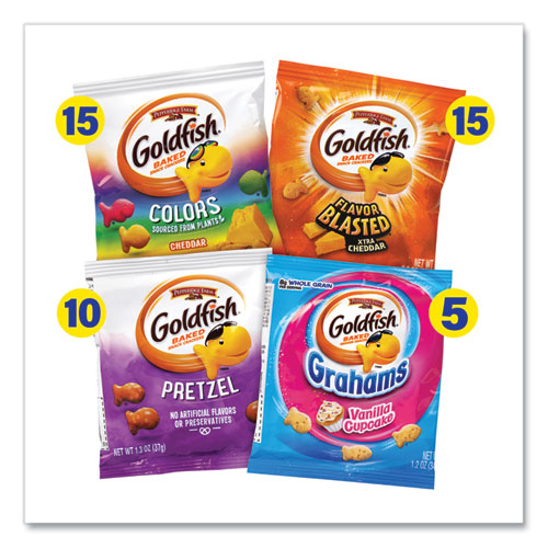 Image of Pepperidge Farm® 14100047315 Goldfish Sweet and Savory Variety Pack, Assorted Flavors, 45/Carton