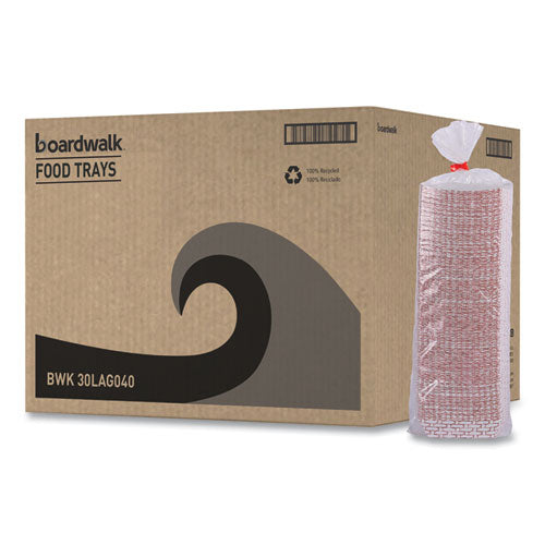 Image of Boardwalk® BWK30LAG040 Paper Food Baskets, 6 oz Capacity, 3.78 x 4.3 x 1.08, Red/White, 1,000/Carton