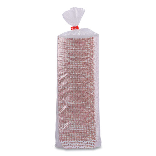 Image of Boardwalk® BWK30LAG040 Paper Food Baskets, 6 oz Capacity, 3.78 x 4.3 x 1.08, Red/White, 1,000/Carton