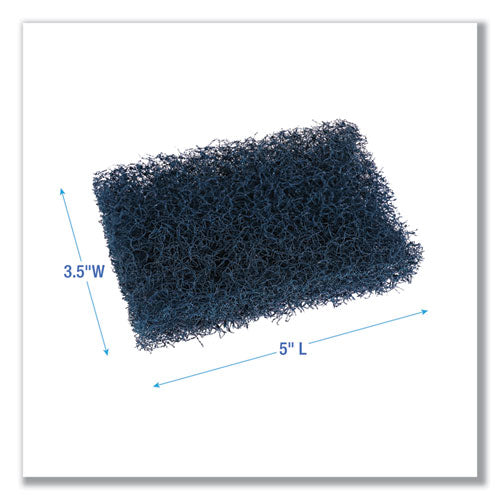 Image of Boardwalk® 88BWK HD Extra Heavy-Duty Scouring Pad, 3.5 x 5, Dark Blue, 20/Carton