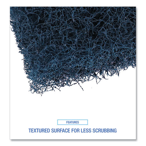 Image of Boardwalk® 88BWK HD Extra Heavy-Duty Scouring Pad, 3.5 x 5, Dark Blue, 20/Carton