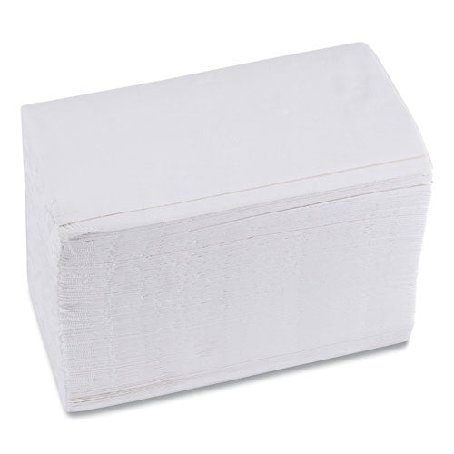 Image of Boardwalk® BWK8321 1/8-Fold Dinner Napkins, 2-Ply, 15 X 17, White, 150/Pack, 20 Packs/Carton