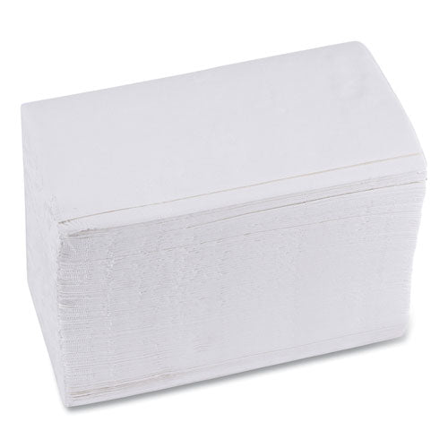 Image of Boardwalk® BWK8321 1/8-Fold Dinner Napkins, 2-Ply, 15 X 17, White, 150/Pack, 20 Packs/Carton