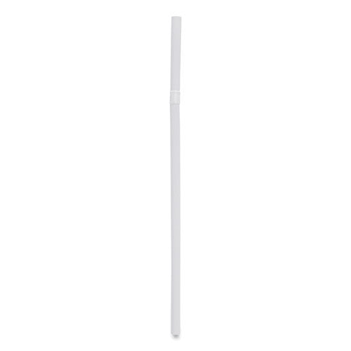 Image of Boardwalk® BWKFSTW775W25 Flexible Wrapped Straws, 7.75", Plastic, White, 500/pack, 20 Packs/carton
