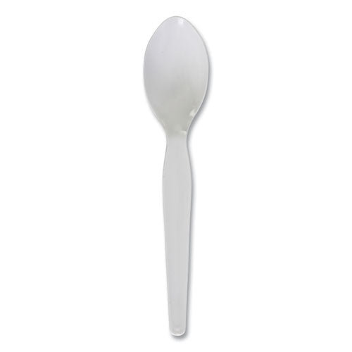 Image of Boardwalk® BWKSPOONHW Heavyweight Polystyrene Cutlery, Spoon, Plastic, White, 1,000/Carton
