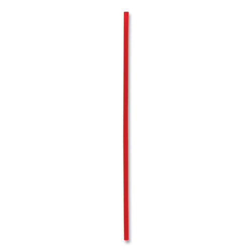 Image of Boardwalk® BWKSTRU525R10 Single-Tube Stir-Straws,5.25", Polypropylene, Red, 1,000/pack, 10 Packs/carton